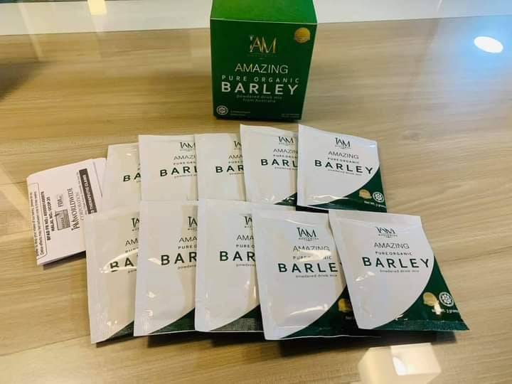 6 Boxes of IAM Worldwide Pure Organic Barley Powdered Drink Mix (3g x 60 Sachets)