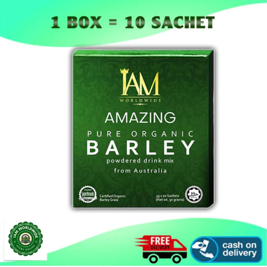 IAM Worldwide Pure Organic Barley Powdered Drink Mix from (3g x 10 Sachets)