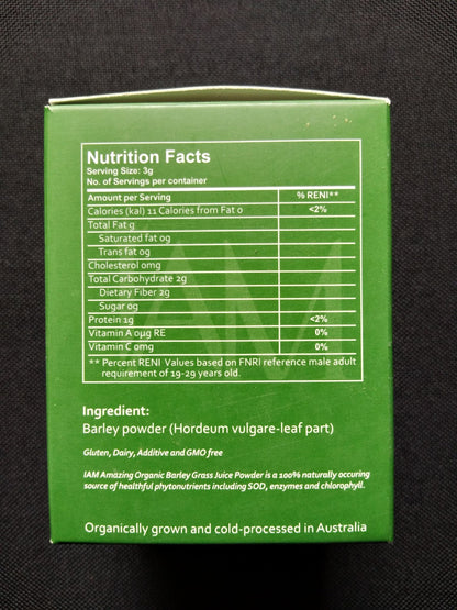 3 Boxes – IAM Worldwide Pure Organic Barley Powder Drink Mix (3g x 30 Sachets)