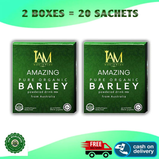 2 Boxes - IAM Worldwide Pure Organic Barley Powder Drink Mix (3g x 20 Sachets)
