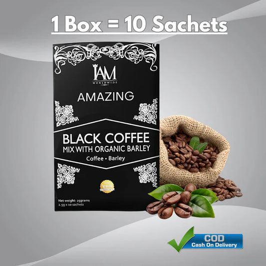 IAM Worldwide Black Coffee with Barley  ( 1 box - 10 Sachets )