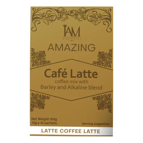 IAM Worldwide Coffee Latte with Barley and Alkaline  ( 1 box - 10 sachets)