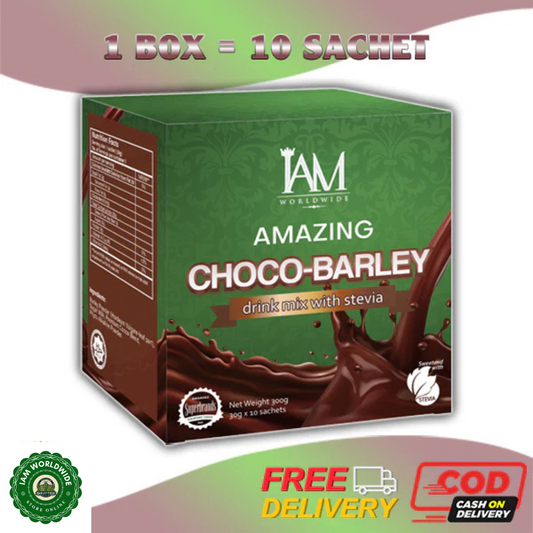 1 Box - IAM Worldwide Choco Barley Powder Drink Mix (3g x 10 Sachets)